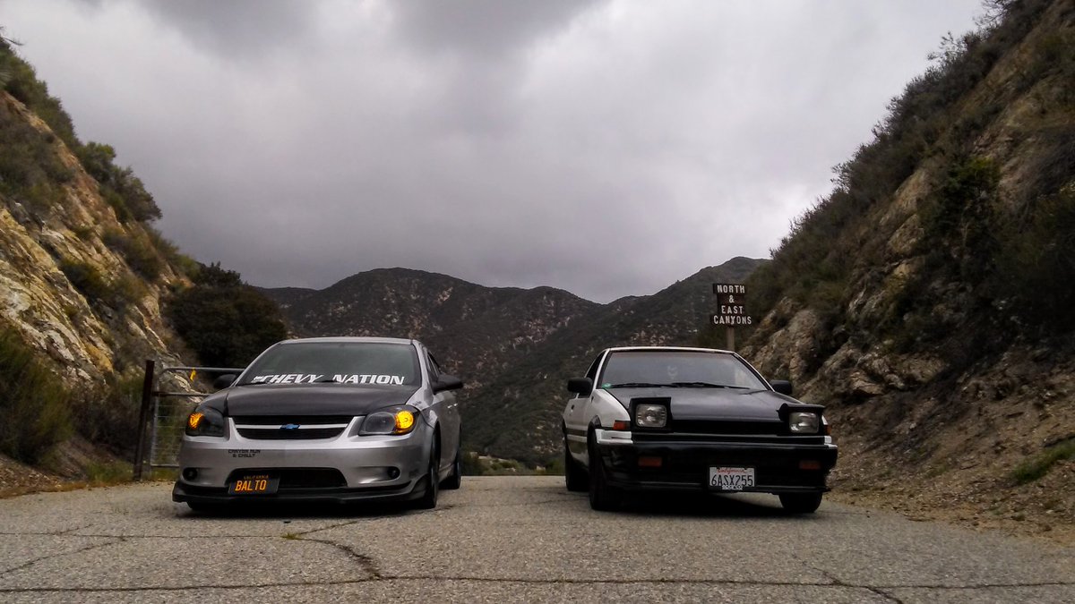 KrazyCobalt's tweet image. Canyon buddies 
#chevycobalt #tougesociety #trueno #driftmachine #hoonigan #86corolla #chevrolet #usdm #jdm
