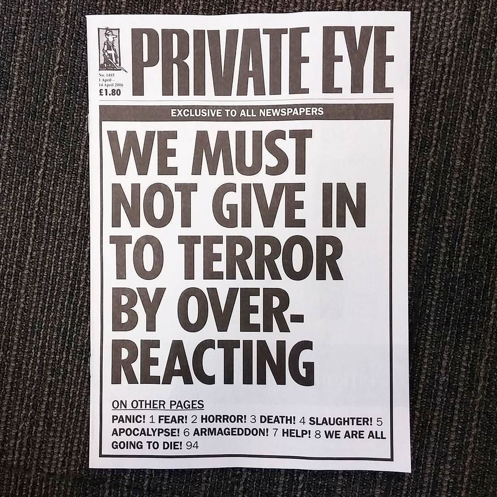 dancall's tweet image. New Private Eye: We Must Not Give In To Terror By Overreacting ift.tt/1SsVfcY