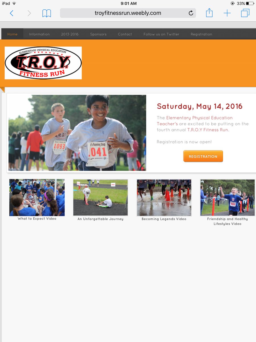 Calling all FIFTH GRADERS! It is time to register for the T.R.O.Y Fitness Run. troyfitnessrun.weebly.com
 #tsdthinkers