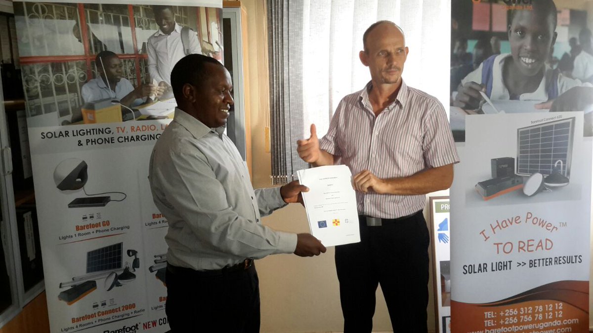 LWF_Uganda's tweet photo. LWF signs contract with Bearfoot Power Uganda to supply solar products under the EU funded Teko-Wa project. https://t.co/7H9mRoua72