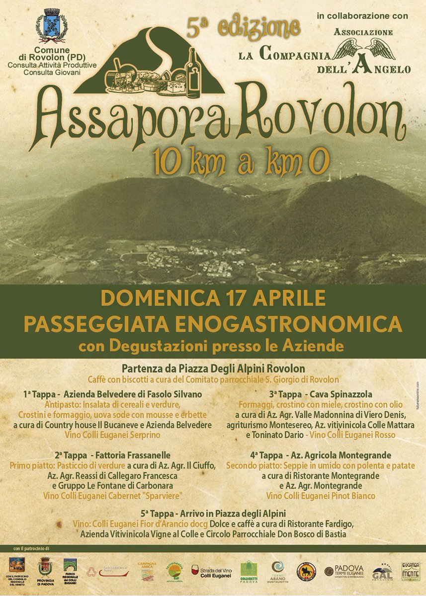 E tra poco torna ASSAPORA ROVOLON! Giornata all'insegna di degustazioni di prodotti KM0! <a href="/Visit_Padova/">Visit Padova</a> @TurismoVenet