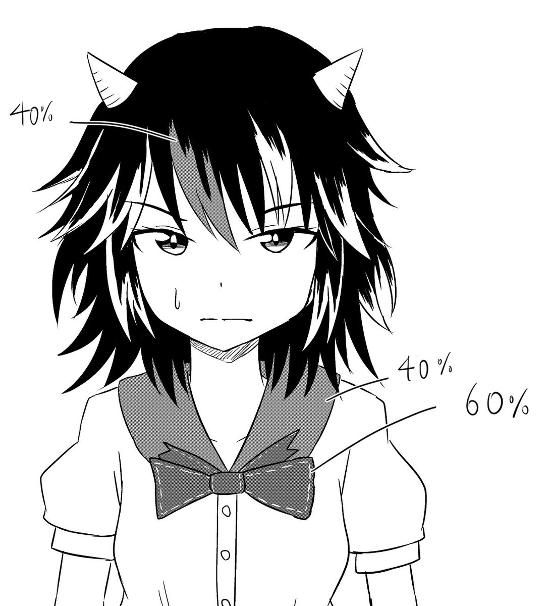 漫画で描くので試し書きメモ
%はトーンの濃さ 