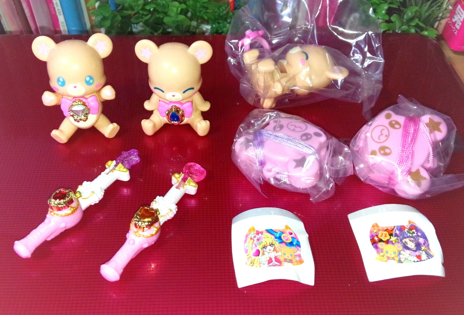 ハッピー 魔法つかいプリキュアのなりきりアイテムのガチャ届いた O リンクルステッキが思ったよりちいさいけど可愛い W モフルンの座ってるタイプ 前ガチャやってダブってるので 定価で欲しい方おりますか W