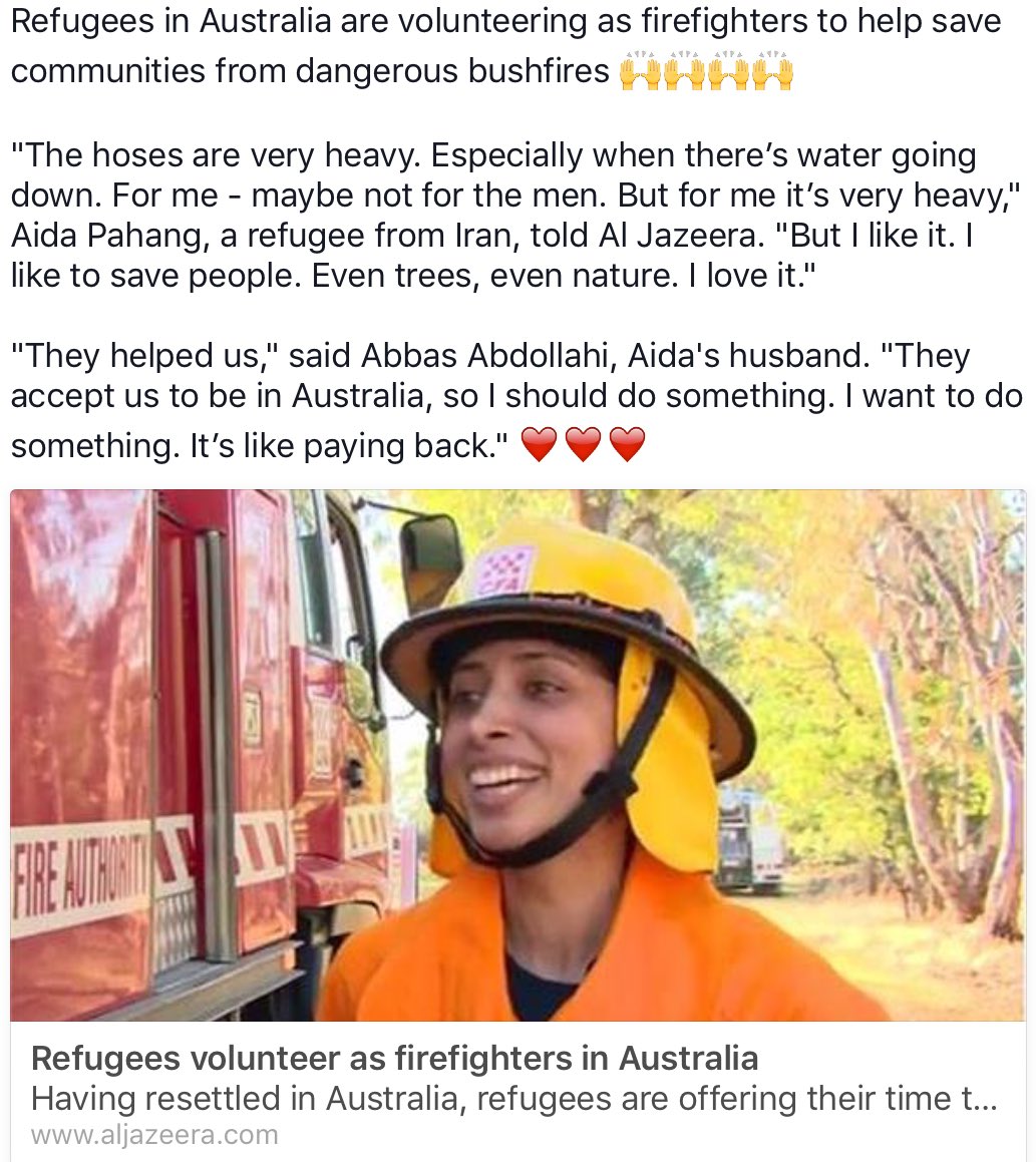 Kon__K's tweet photo. #Refugees volunteering as firefighters is my favourite story of the last week, I so love the quotes as to why ❤️❤️ https://t.co/UvS8UDHwci