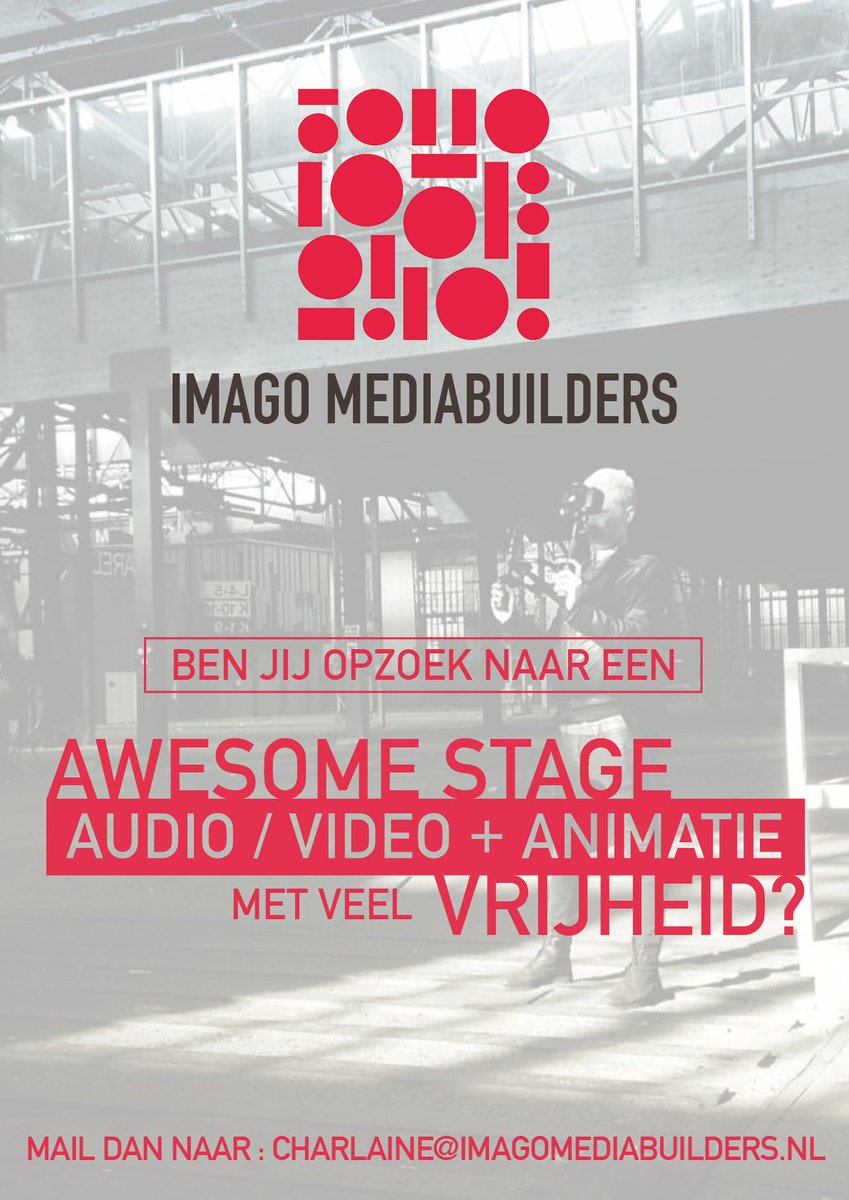 ImagoMediabuild's tweet photo. Op zoek naar een #awesome #videostagiaire voor een awesome #videostage. Ben jij onze #videobaas #dtv https://t.co/mVq8vuaGY8
