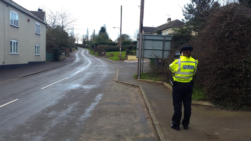 RugbyCops's tweet image. Rugby Rural North SNT out with the speed gun in local villages today! #communitypriorities