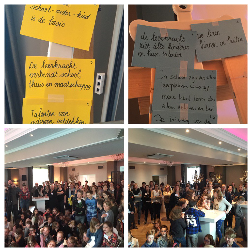 harvandeven's tweet photo. Kinderen en ouders dragen elementen voor #koersplan Optimus aan tijdens Koersdag @OptimusPO. Positieve energie! https://t.co/Y4fF86QUO7