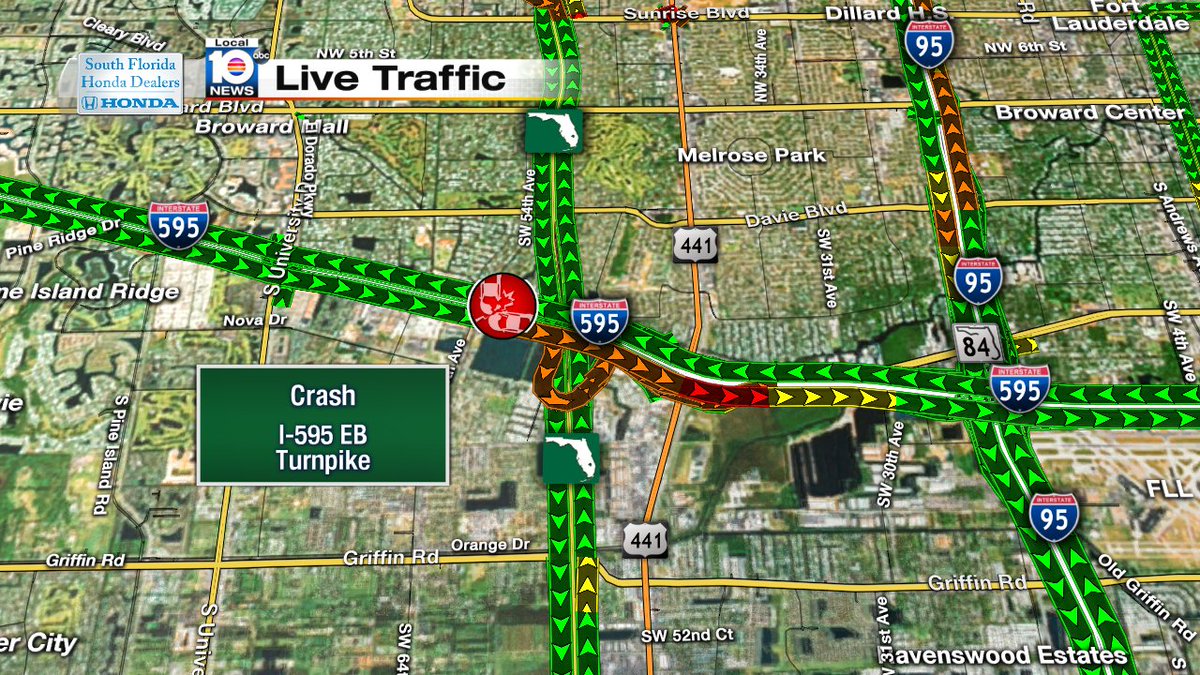 Crash on I-595 EB & Turnpike #TRAFFIC https://t.co/Ne1GBCUNUy