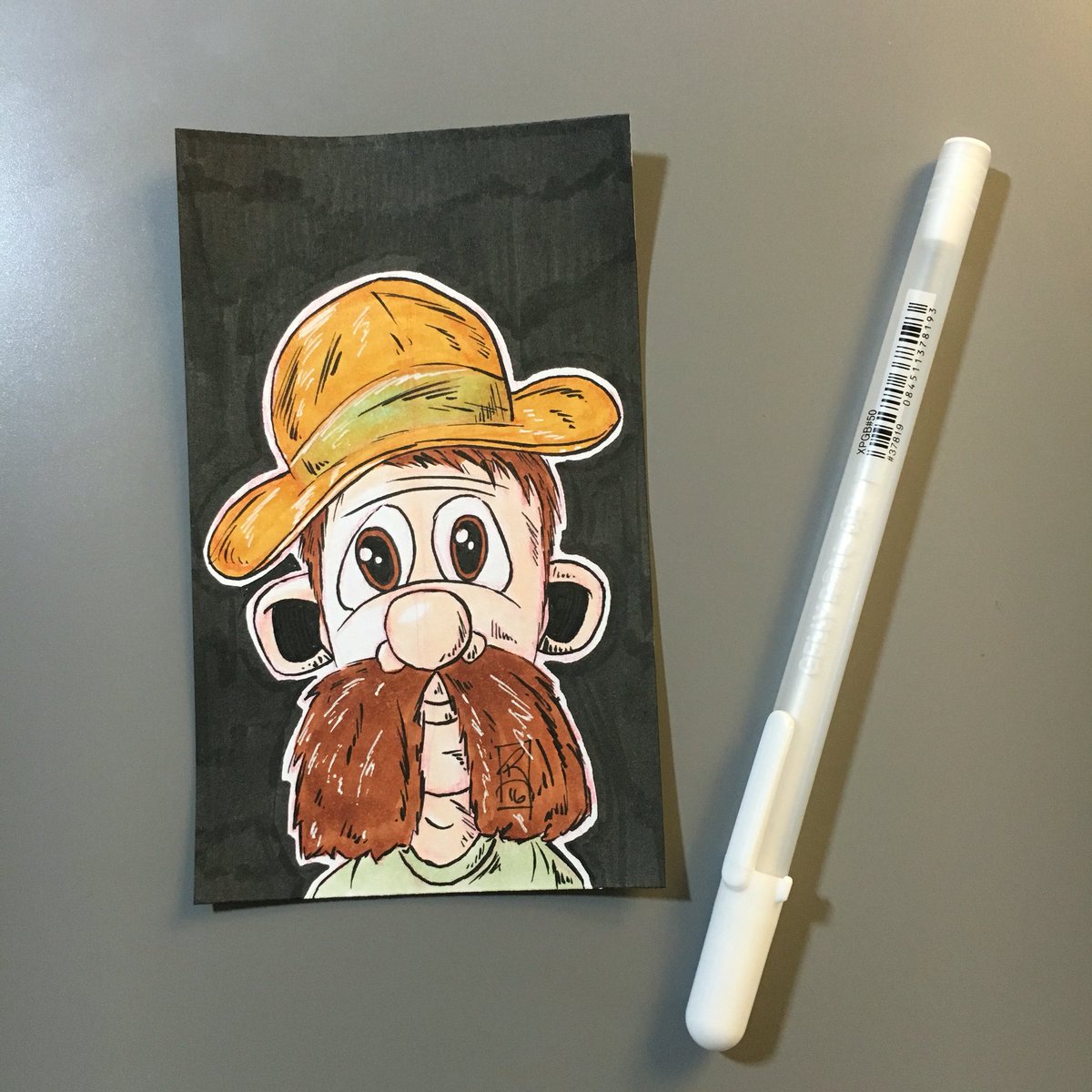 notoriousfireco's tweet image. Day 89 of 366 | 2016 Daily #Sketchcards | #panhandler #cowboy type #character #draw #sketch #ink #copic