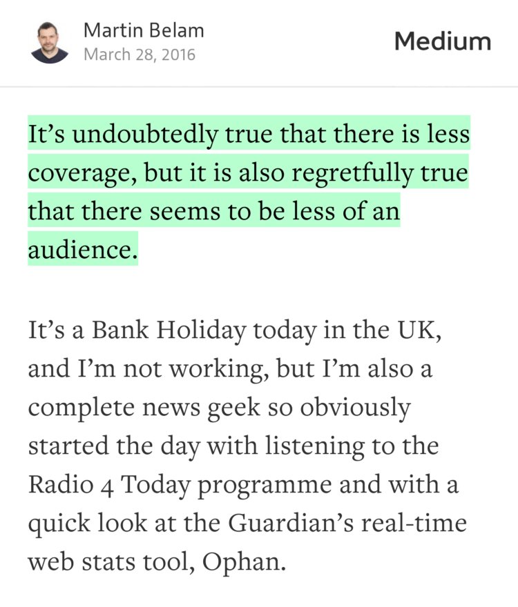 “It’s undoubtedly true that there is less coverage, but it is also regretfully true that there seems to be less of an audience.” from “The difficulty of getting people to read about Lahore” by Martin Belam.
