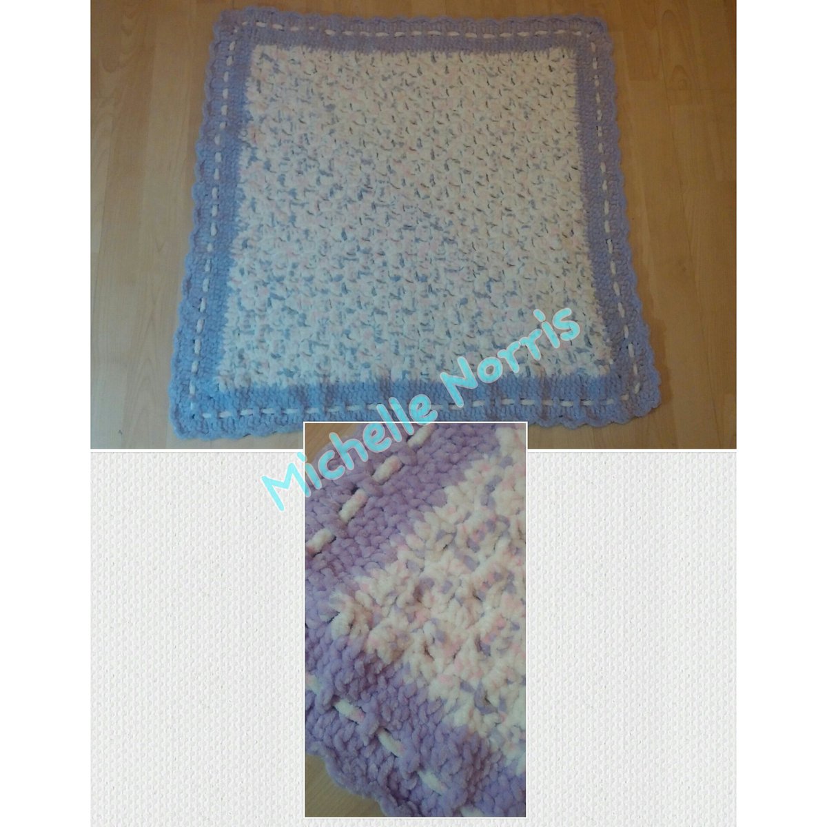 ShellN71's tweet image. For this small baby blanket I used #flutterby and it's so soft and fluffy. #crochet