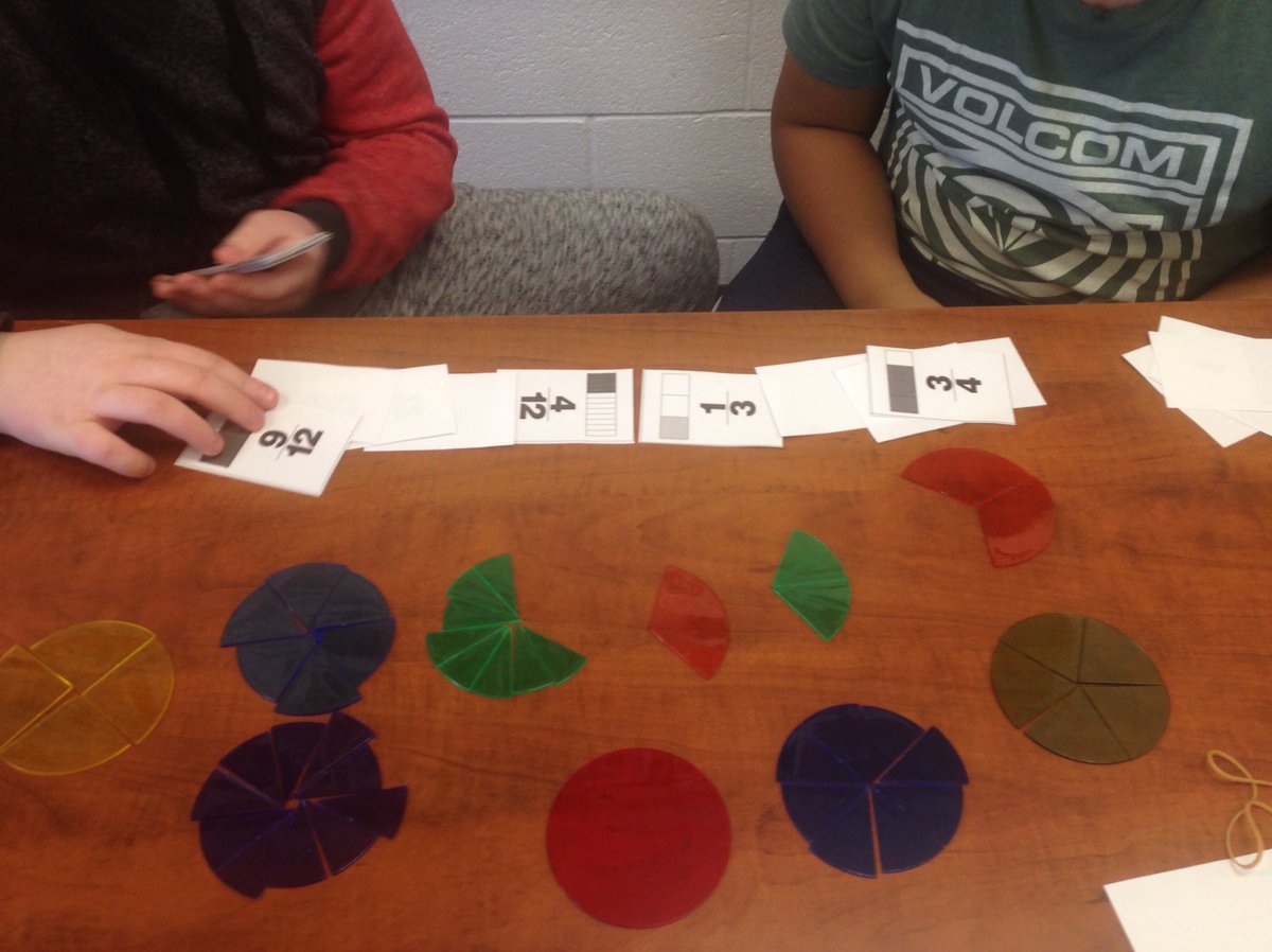 msstewardson's tweet photo. Lots of math talk &amp; excitement going on as Ss enjoy a game of Fraction War. #sccdsb https://t.co/2HReSE5Yjn