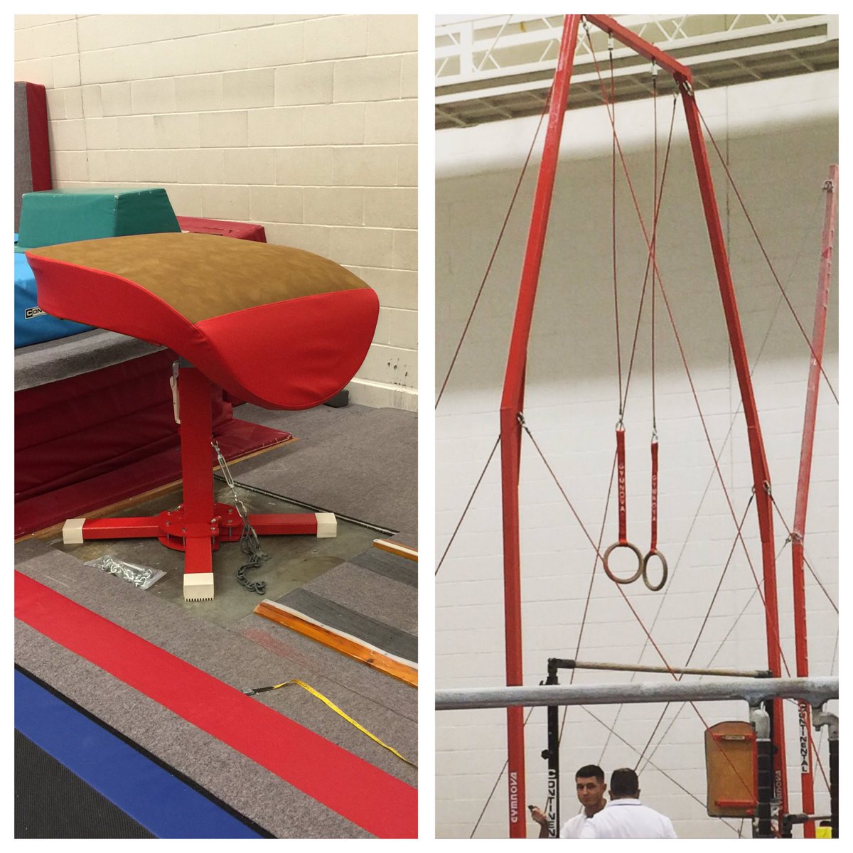 Exciting visit from <a href="/GymnovaUK/">GymnovaUK</a> today. New rings and a new vault.