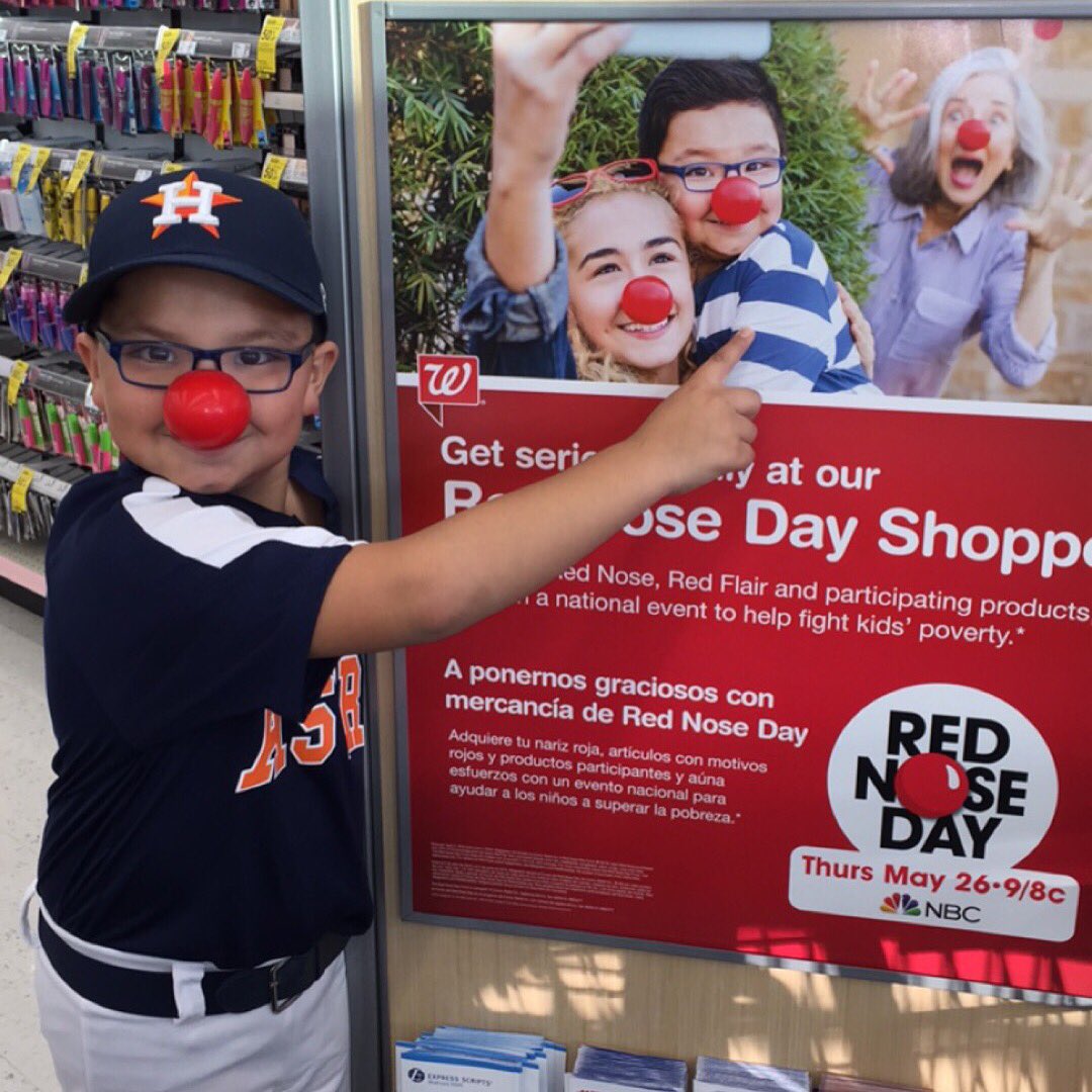megand86's tweet photo. So surreal seeing Daniel's #RedNoseDay picture in #Walgreens #Astros @Walgreens @astros @TLModelAgency #texas https://t.co/r97xiTMalf
