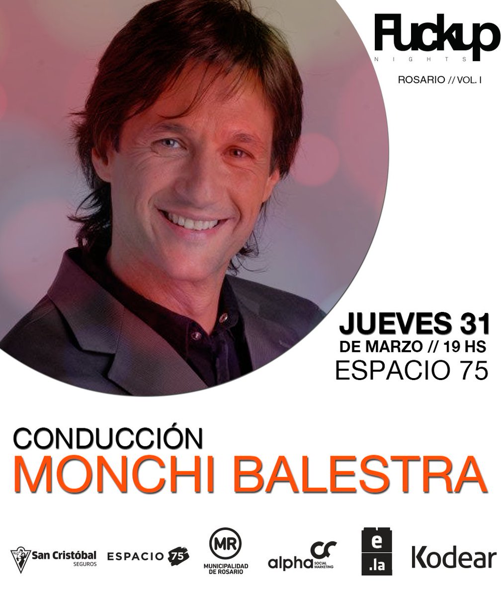 FUNightsRosario's tweet photo. @MonchiBalestra será el conductor de #FUNRosario este jueves 31 - 19hs en el @Espacio75 - https://t.co/cpdYaVEEPN https://t.co/PDyPXvHOGt