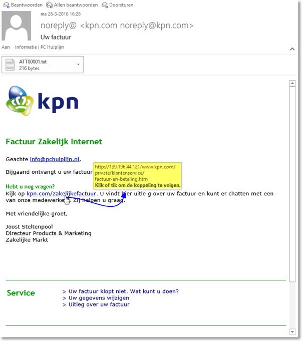 PCHulplijn's tweet photo. #KPN klanten opgelet. Meerdere fake facturen in omloop #ctblocker #virus
https://t.co/38zv2dzkal https://t.co/OPY2jF2tuH