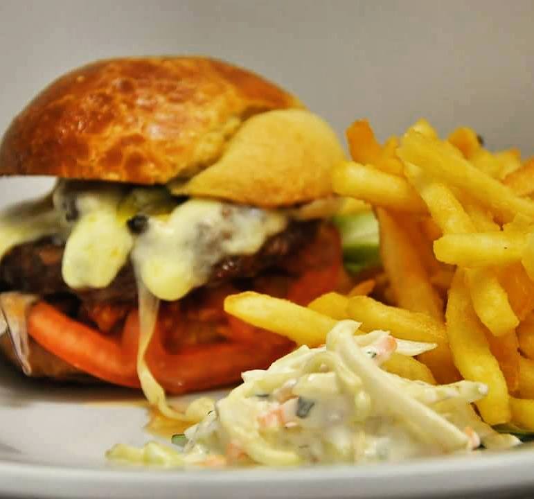 Home Made Burger with Hand Made Brioche Bun From <a href="/craigsandiford/">Craigus Aurelius</a> And Local Bacon From <a href="/MaynardsBacon/">Maynard's Farm</a> #Supportlocal