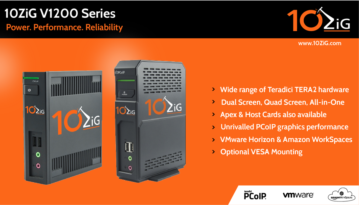 10zig pcoip zero client v1200 series hardware