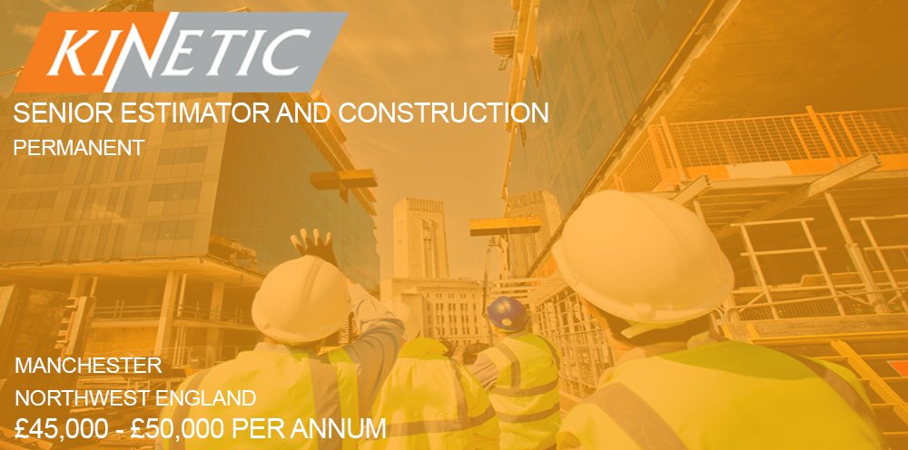 Kinetic_Build's tweet image. Very exciting #SeniorEstimator #Construction role available now in #Manchester! Apply here: kinetic-plc.co.uk/civil-engineer…