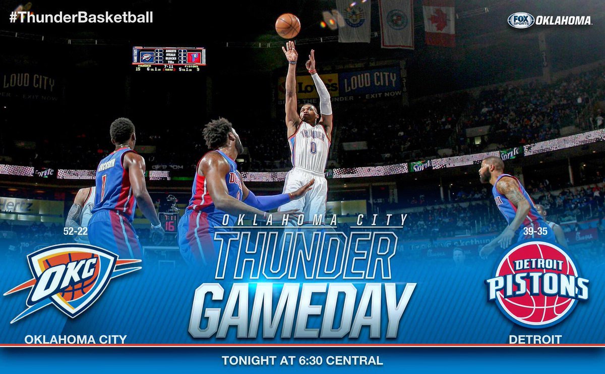 Backtoback! Thunder at Pistons tonight. Looking for 9th straight win