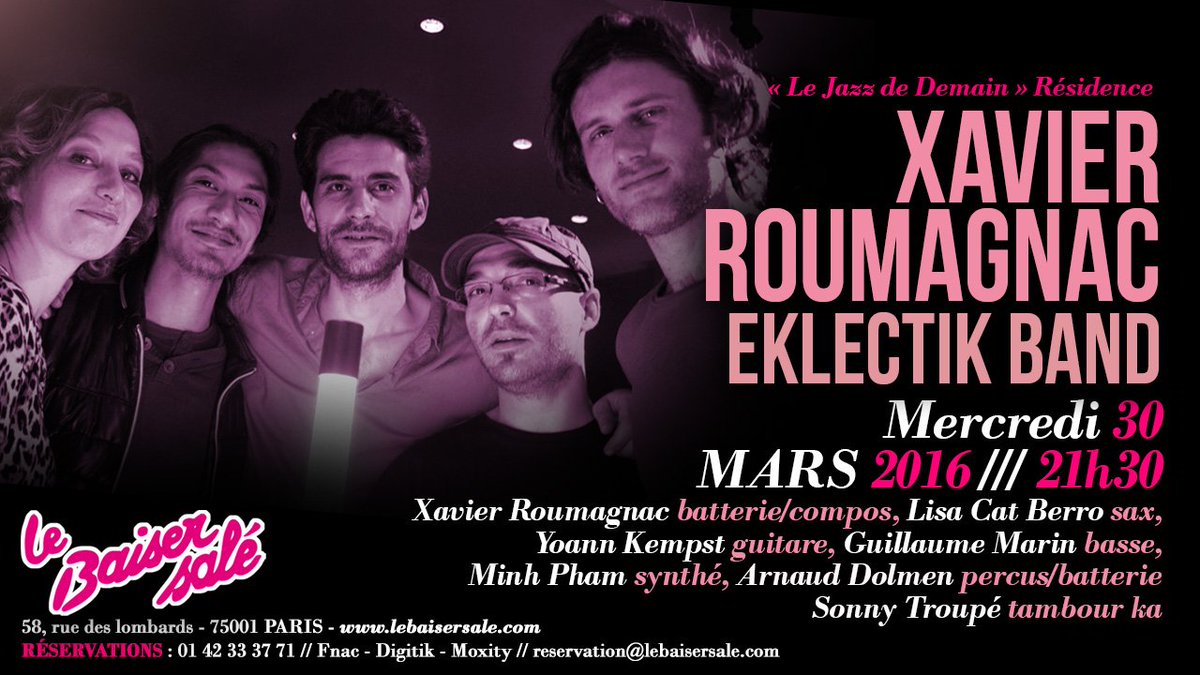 @XavierRoumagnac Eklectik Band #Demain au rythme du #TambourKa  @sonnytroupe et @ArnaudDolmen #Concert #Jazz #Paris