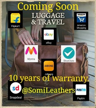 #10YearsOfWarrantyOnEveryProduct 
#AtSomiLeathers 
#CraftingWithLove 
#LaunchingSoon 
#FlipkartAmazonMyntraJabongEtc