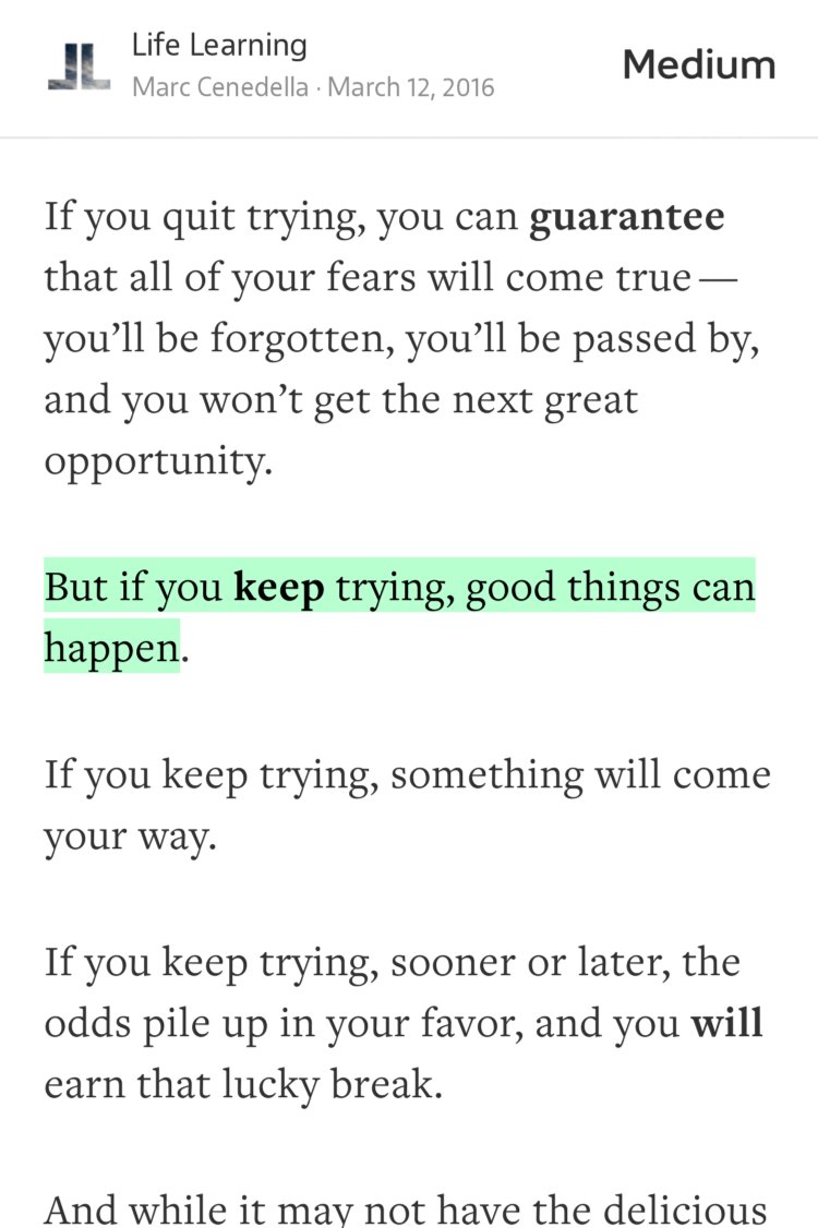 VaniKola's tweet photo. “But if you keep trying, good things can happen” — @cenedella https://t.co/rTJsl7o2gN https://t.co/nggC35kna8