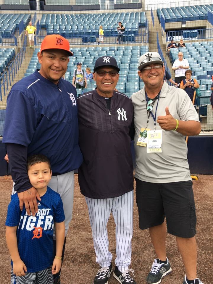 Reggie Jackson on X: @MiguelCabrera with his son & Dad visiting from  Venezuela. Dad was having a great time. #Family #TripleCrown #MLB   / X