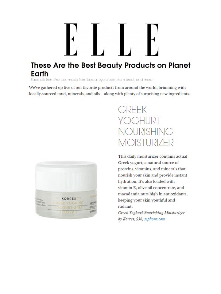 <a href="/ELLEmagazine/">ELLE Magazine (US)</a> calls our Greek Yoghurt Moisturizer one of the best products on EARTH: bit.ly/1LaaIP9