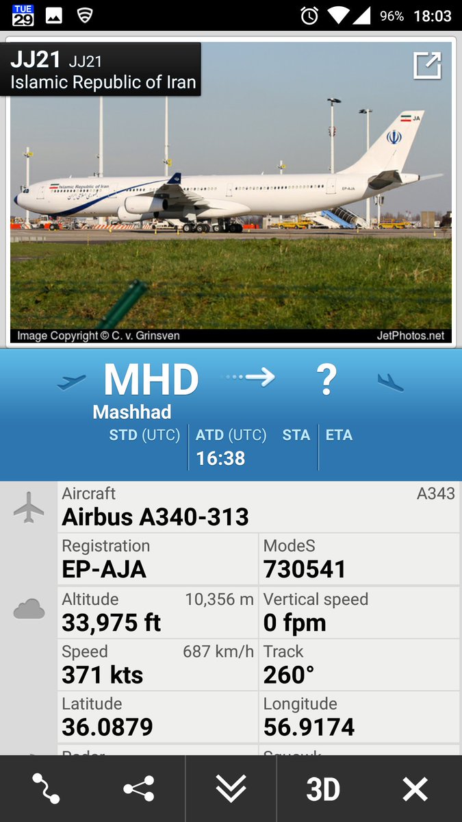 CivMilAir's tweet photo. From Mashad, Iran ๐ฎ๐ท
Islamic Republic of Iran
A343 #EPAJA JJ21
https://t.co/i2ObeANONG https://t.co/TWR1pKjlg1