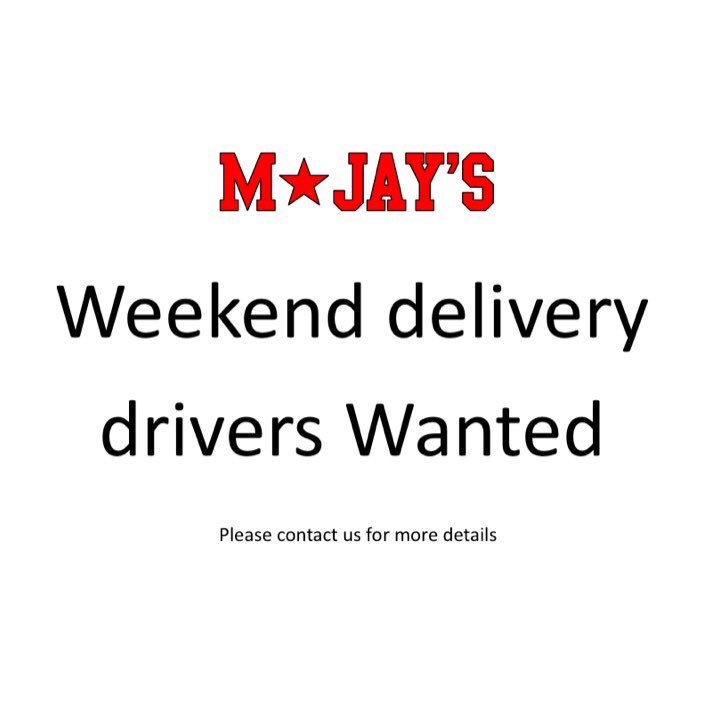 mjaysSTH's tweet photo. Delivery drivers wanted to join our #MJAYSteam https://t.co/Fy0E3JzVUm