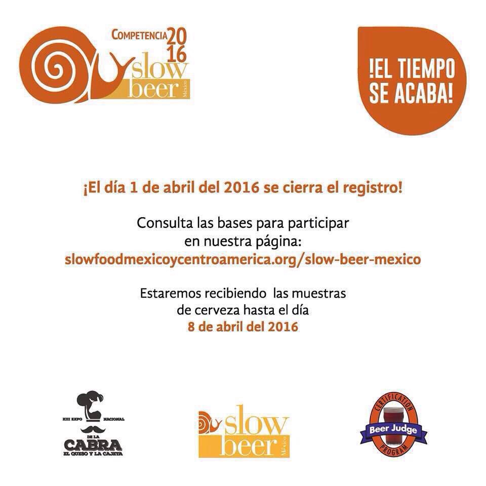 acermexoficial's tweet photo. La competencia Slow Beer 2016 de @SlowFoodMex está a punto de cerrar registro. ¡Participa! https://t.co/sTWAnYCeWT