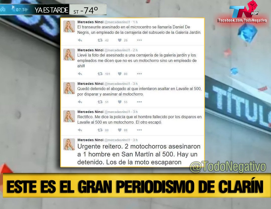 TodoNegativo's tweet photo. A Mecha Ninci la llamaron para que de clases de periodismo... La ponen como ejemplo de lo que no hay que hacer.. https://t.co/aTGTUrDxJh