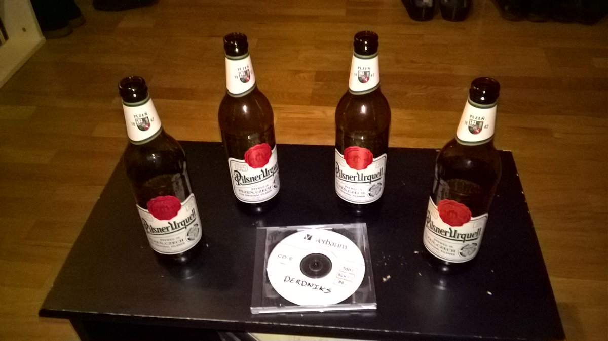 Had our first band beer listening to our fresh-out-of-the-studio debut album ☺ Oooh it's good...