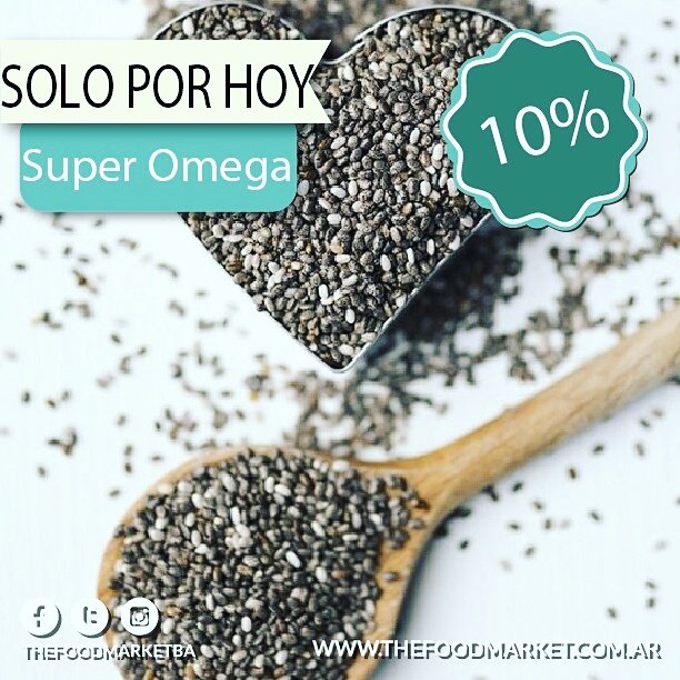 thefoodmarketba's tweet photo. SÓLO POR HOY 10% de descuento en Semillas, galletitas dulces y aceite de chia de nuestro productor #SuperOmega 🙌🎉💃🎉 https://t.co/fyN7tUKFhs