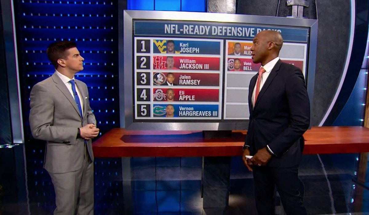 ESPNNFL's tweet photo. .@LRiddickESPN says the most NFL ready DB in the draft is Karl Joseph. https://t.co/nQ9LrxFu92