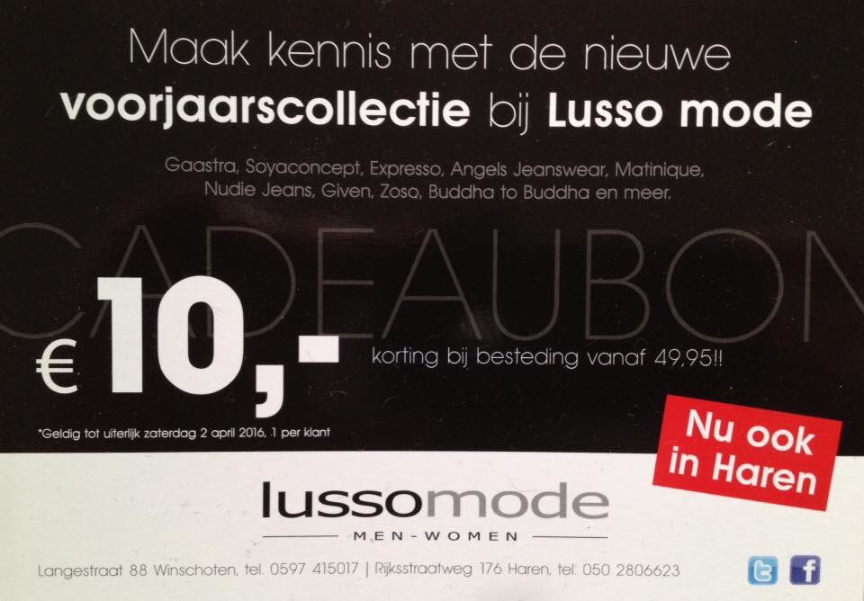 Let op! 
U heeft nog 4 dagen om uw cadeaubon te gebruiken!
Geldig tot uiterlijk zaterdag 2 april 2016!!