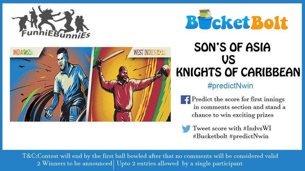 BucketBolt's tweet photo. Indo-Caribbean Clash
#IndvsWI #predictNwin #Bucketbolt #WT20 https://t.co/jmEuJUfLMQ