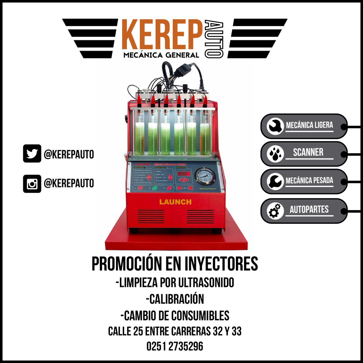 KerepAuto's tweet image. Mecánica General - Limpieza de Inyectores - Servicio de Scanner #KerepAuto #MecánicaKerep #Promoción