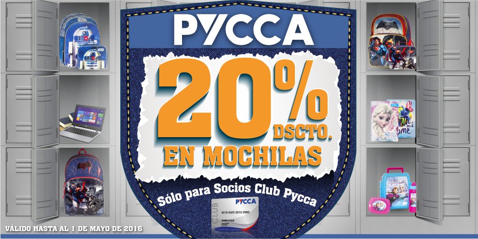 AlmacenesPycca's tweet photo. Para este #RegresoAClases los #Socios @ClubPycca disfruta del 20% DSCTO. en mochilas --> https://t.co/0yOYdAX8PE https://t.co/IbFPDve9qS