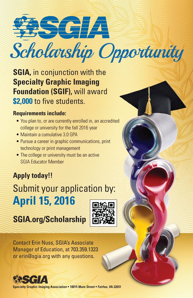 SGIA_Community's tweet photo. The #SGIA Scholarship deadline is less than 3 weeks away. Submit your applications today! https://t.co/Z5wkgm6R7U https://t.co/kAKweGIegr