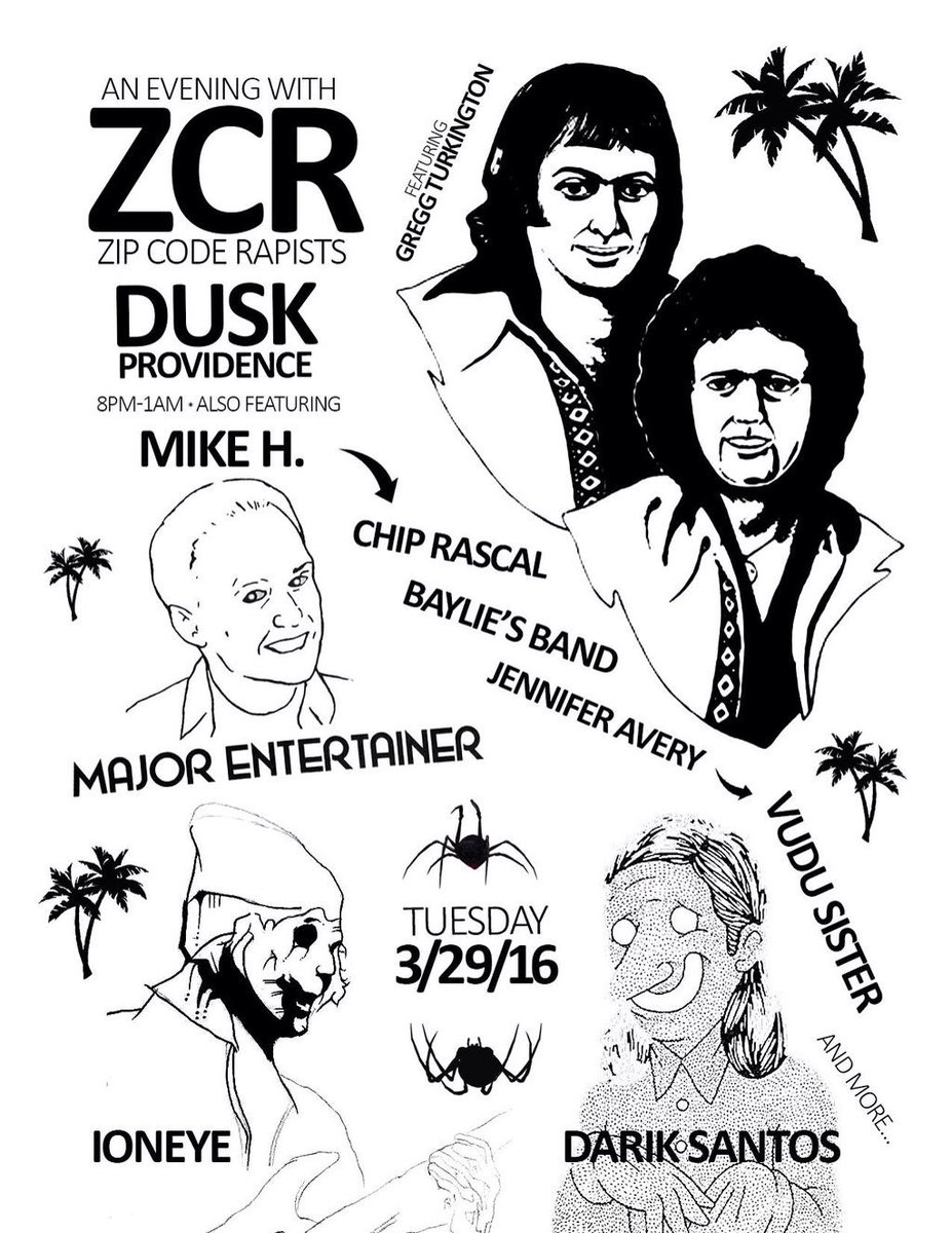MajorEntertainr's tweet photo. Playing a show with ZIP CODE RAPISTS in Providence, RI tonight! #zipcoderapists #greggturkington #pablocruise https://t.co/I5mMsv2WSy