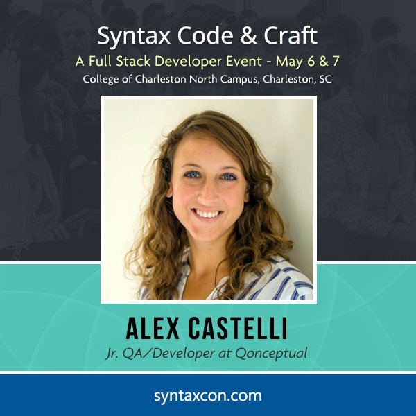 <a href="/alexmcastelli/">Alex Castelli</a> of <a href="/qonceptual/">Qonceptual</a> will discuss #Twirl; The Play #Scala Compiler: 2016.syntaxcon.com/speaker/alex-c… #chs #chstech