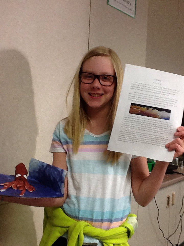 CES_BAUER's tweet photo. We presented our research papers and ocean animal models #fourthgraderocks #wearewriters https://t.co/ASoi8RgWR6