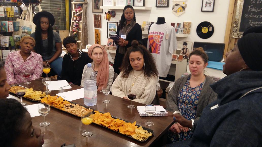 PivotBrixton's tweet photo. Independent fashion/accessory retailers catching up on #Brixton #retail  history with Anita Thorpe @Diversegifts https://t.co/GUmdfNlu9j