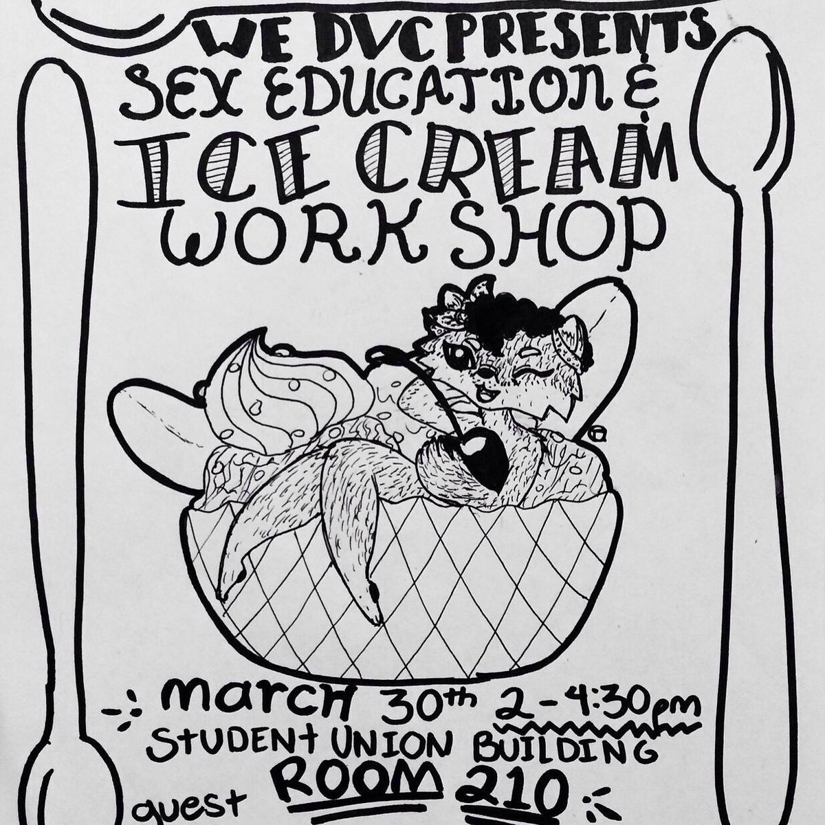 WE_DVC's tweet photo. Sex Ed and ice cream party tomorrow! Room 101 in the student life office! Try to get there early https://t.co/32RWm21cfW