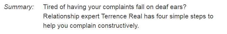 intentinsights's tweet photo. Learn from relationship expert #TerrenceReal on how to complain constructively. Read at https://t.co/xr88vMoA3l https://t.co/iuNtmLFU2M