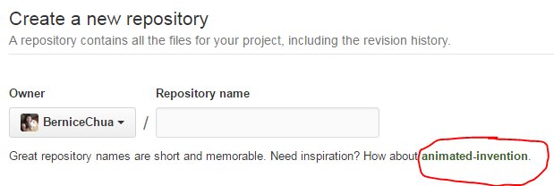 Screenshot Of GitHub's name suggestion.