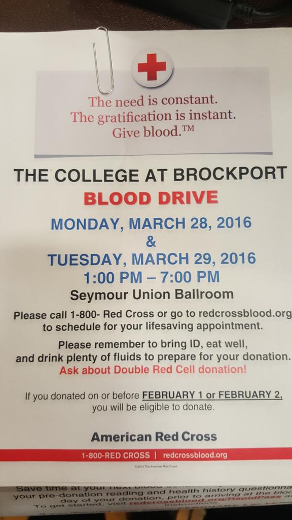 BrockPsychClub's tweet photo. Blood drive today! https://t.co/PwSfGwNwSe