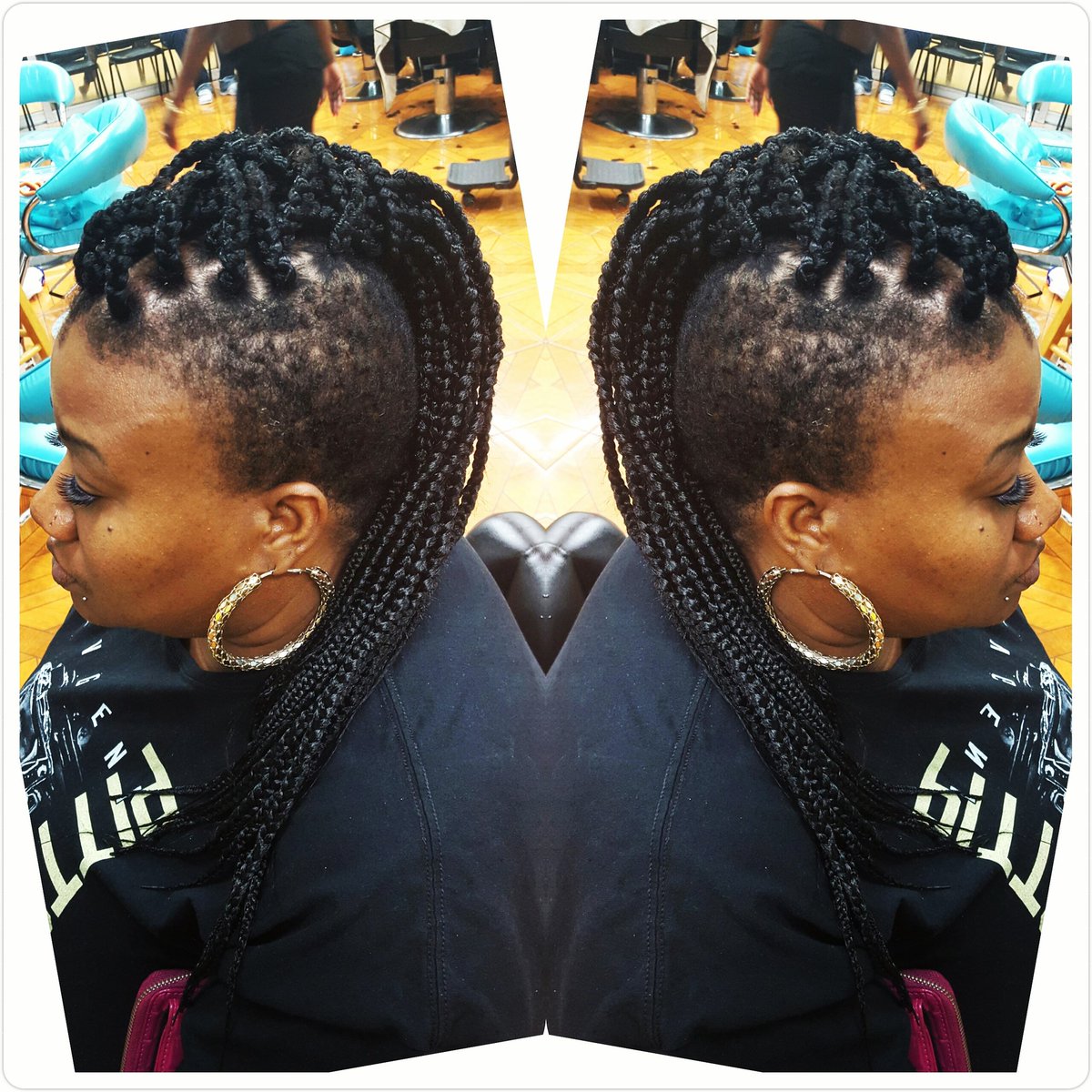 GetEmpressd's tweet photo. Boxbraids mohawk!! Book today!!#miamihairstylist#browardhairstylist#mohawk https://t.co/GQ48Q9sODE